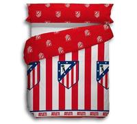 JYC CREATIVE Juego de Sábanas Oficial del ATMadrid Equipo de Fútbol, Equipación Oficial Fútbol Madrid, Sábana del ATMadrid, Bajera, Encimera y Funda de Almohada (AT 150)