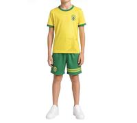 JYC CREATIVE - Kit Brasil Performance Series | Equipación Deportiva de Camiseta y Pantalón Corto | Tallas 4 a 14 | Conjunto Técnico de Verano para Entrenamiento, Fútbol y Educación Física