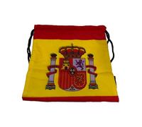 JYC CREATIVE Mochila de Cuerdas con Escudo de España - Saco Deportivo con Esquinas Reforzadas y Ojales Metálicos, Talla Única, Colores Bandera Nacional Rojo y Gualda