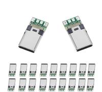 JYCONNECTS 20 conectores USB C con placa de conexión, módulo de ruptura USB tipo C, adaptador PCB para bricolaje, electrónica, reparación y construcción de cables