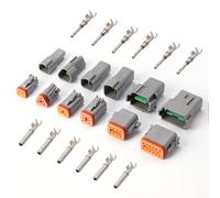 JYCONNECTS Juego de conectores DT, conector alemán para coche, 2, 3, 4, 6, 8, 12 pines, conector eléctrico resistente al agua, para coche, moto y barco
