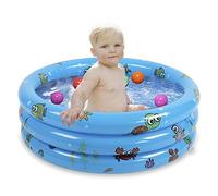 JYCRA Piscina inflable para bebés, piscina duradera para baño de bebé, piscina plegable con bolas, juguete divertido para el patio trasero, tamaño 80 cm (azul)
