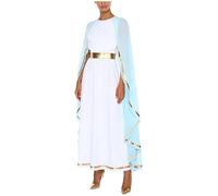 Jydiazi Disfraz de diosa griega para mujer, toga, diosa romana, disfraz de carnaval antiguo, ropa romana, Halloween, fiesta temática, azul, XXL