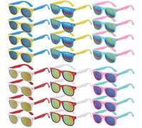 Jyeennar 24 lentes de sol para recuerdos de fiesta, lentes de sol de colores neón para bolsas de golosinas a granel, gafas divertidas para playa, piscina, regalos de fiesta de cumpleaños