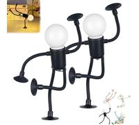 JYEVERC 2pcs Luz Ventosa, Luz Nocturna Divertida para Deportista de Forma Cambiable, Lámpara de Mesa Plegable, con Ventosa Lámpara Creativa Lámpara de Mesa, para Dormitorio Baño