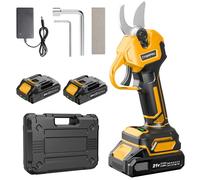 JYGMPRO Tijeras de Podar Electricas - 21V Podadoras Profesionales con 2x 2000mAh Baterías, Motor Sin Escobillas de 600W, 30mm, Con Pantalla Lcd, Adecuado Para Huertos, Jardines y Granjas