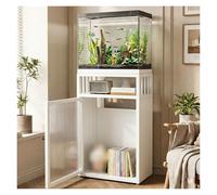 JYHHCYS Mueble Acuario Soporte para Acuario De 3 Niveles, con Estantes Abiertos Y Armario De Gran Capacidad Armario Inferior Grande, para Guardar Comida Y Accesorios(White,40x40cm/15.7x15.7in)