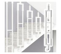 JYHHCYS Pasamanos Escalera Barandilla Kit De Sección De Barandilla De Escalera, Columna De Balaustre En Forma De L con Soporte Ajustable, Husillos De Escalera De Hierro Y Metal(White,High 48in/122cm)