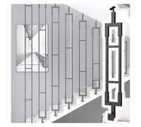 JYHHCYS Pasamanos Escalera Barandilla Kit De Sección De Barandilla De Escalera, Columna De Balaustre En Forma De L con Soporte Ajustable, Husillos De Escalera De Hierro Y Metal(Black,High 70in/178cm)