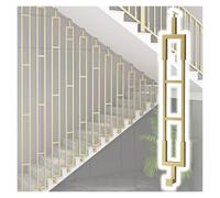 JYHHCYS Pasamanos Escalera Barandilla Kit De Sección De Barandilla De Escalera, Columna De Balaustre En Forma De L con Soporte Ajustable, Husillos De Escalera De Hierro Y Metal(Gold,High 32in/81cm)