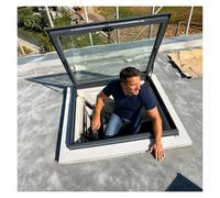 JYHHCYS Ventana correderas Claraboya con Escotilla De Techo con Vidrio Templado, Ventana De Acceso Al Techo con Apertura Manual, Iluminación Natural Y Ventilación(RO 16" W x 20" L)