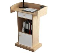 JYHHGDS Atril portátil Atriles Modernos Podios de pie con Almacenamiento Abierto Soporte de podio Mostrador de recepción Mesa de conferencias de Madera Podios para Profesores Modernos