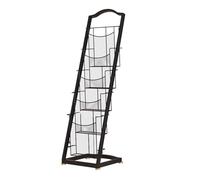 JYHHGDS Revistero de Hierro de 4 o 5 Niveles, Ideal para Material Promocional, folletos, Libros y periódicos, Almacenamiento de folletos, periódicos de Suelo, Oficina (Negro, Grande)