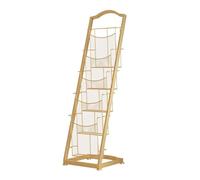 JYHHGDS Revistero de Hierro de 4 o 5 Niveles, Ideal para Material Promocional, folletos, Libros y periódicos, Almacenamiento de folletos, periódicos de Piso, Oficina (Dorado, Grande)