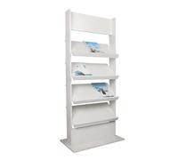 JYHHGDS Revistero de pie Sencillo, Expositor Vertical para folletos, periódicos y revistas, de 4 Niveles, de Madera, clásico, para Oficina (Blanco)