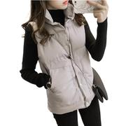 jyibinee Chaleco de invierno térmico chic superficie lisa chaleco de invierno para mujer, gris, XX-Large