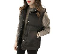 jyibinee Chaleco de invierno térmico chic superficie lisa chaleco de invierno para mujer, Negro, 3XL