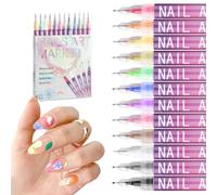 JYIXXZX 12 Colores Bolígrafo de Uñas, 0.5MM Nail Art 3D Point Grafiti Pen Set, Pen Manicure Bolígrafo para Dibujar para DIY Dotting, Rotulador para Pintar Uñas de Manicura, Plumín de Dibujo y Pintura