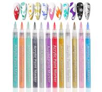 JYIXXZX 12 Colores Bolígrafo de Uñas, 0.7mm 3D Nail Art Point Grafiti Pen Set, Pen Manicure Bolígrafo para Dibujar para DIY Dotting, Rotulador Uñas Herramientas de Manicura para Halloween (12 Colores)
