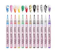 JYIXXZX 12 Colores Bolígrafo de Uñas Nail Art Point Grafiti Pen Set Bolígrafo para Dibujar para DIY Dotting Rotulador Uñas Herramientas de Manicura de Decoración Regalo para Halloween Navidad