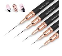 JYIXXZX 5 Piezas Pincel Fino para Uñas, Pinceles Uñas Gel Profesionales, Pinceles de Uñas de Detalle, Cepillo para uñas Acrilicas de Gel, Pinceles Nail Art para Pintura Dibujo Línea Bricolaje de Uñas