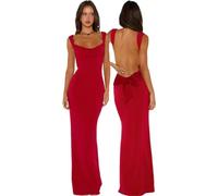 JYIXXZX Vestido Largo Mujer Sexy Maxi Vestido de Fiesta sin Espalda Elegante Wrap Vestidos sin Mangas Bodycon Vestidos Ajustado Verano para Party Club Fiesta Coctel Noche Boda Ceremonia Formal