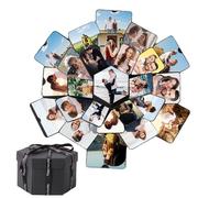 JYJLLM Caja de fotos de explosión mágica de 6 lados, regalo plegable personalizado para el día de San Valentín, boda, día de la madre, álbum de recuerdos hecho a mano con fotos personalizadas