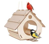 JYJLLM Los niños pintan tu propia caja nido de pájaros silvestres, casa de pájaros, casas de pájaros para jardín, caja de pájaros, caja de anidación de pájaros, mesa de madera para pájaros, adecuada