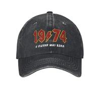 JYKJUEDZ Baseball Cap 1974 A Legend Was Born Washed Casual Sun Trucker Summer Unisex-Teens Outdoor Sport