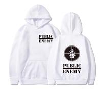 JYKJUEDZ Chaqueta Polar de Manga Larga con Cremallera para Hombre Music Rap Public Enemy Sudadera con Capucha Deportiva Estampada para patineta