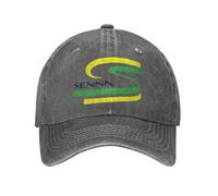 JYKJUEDZ Gorra de béisbol Informal Ayrton Senna Racing Car para Hombre, de Mezclilla desgastada, Lavada, Ajustable, para Exteriores, Correr, Golf