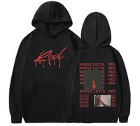 JYKJUEDZ Sudadera con Capucha del Rapero Playboi Carti álbum Whole Lotta Red Opium otoño/Invierno Moda Masculina y Femenina Hip Hop algodón Puro.