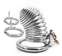 JYLYZZIN Cinturón de castidad Jaula para pene para hombres Jaula para pene de castidad de metal con anillos para pene Jaula para pene con cerradura Castidad para hombres SM Bondage