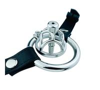 JYLYZZIN Jaula de castidad de acero inoxidable Jaula para pene con dilatador uretral de metal Entrenador de pene Jaula de castidad 3D pequeña para hombres Cinturón de castidad