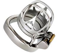 JYLYZZIN Jaula de Castidad de Acero Inoxidable para Hombres, Jaula Corta para Pene con Diseño 3D, Bondage Extremo BDSM, Ideal para Viajes de Abstinencia, Juguete Sexual