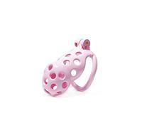 JYLYZZIN Jaula para pene hecha de silicona Cinturón de castidad 5 tamaños 4 colores Jaula de castidad transpirable con 4 anillos para el pene SM Extreme Bondage Set Juguete