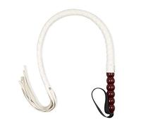 JYLYZZIN Látigo de cuero trenzado con mango de bola, látigo para montar, látigo para coquetear, juguete sexual SM para baile de máscaras, fiesta, cosplay, carnaval, disfraces