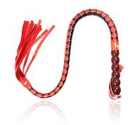 JYLYZZIN Látigo de cuero trenzado con mango de bola, látigo para montar, látigo para coquetear, juguete sexual SM para baile de máscaras, fiesta, cosplay, carnaval, disfraces