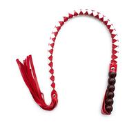 JYLYZZIN Látigo de cuero trenzado con mango de bola, látigo para montar, látigo para coquetear, juguete sexual SM para baile de máscaras, fiesta, cosplay, carnaval, disfraces