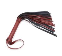 JYLYZZIN Pequeño látigo de cuero marrón y rojo, juguete de nalgadas de bondage BDSM, cosecha de equitación de sexo extremo fetiche, látigo de juguete de arma mágica antigua