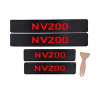 JYMLOV 4 Piezas Fibra de Carbono Coche Barra Umbral Puerta Adhesivos para NIS-San NV200, Protector de Alféizar de la Puerta del Coche Accesorio de Decoración,Red