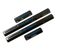 JYMLOV 4 Piezas Pegatina para Umbral de Coche, para NIS-San Qashqai J10 J11 J12 2016 2017 2018-2022 Acero Inoxidable Autoadhesivo Puerta Guardias del Borde Estribos Decoración Accesorios,Blue