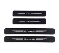 JYMLOV 4 Piezas Película Protectora para Umbral de Puerta de Coche para Citr-oen, Pegatina de Decoración para Estribos de Fibra de Carbono de contra Arañazos,C Elysee White