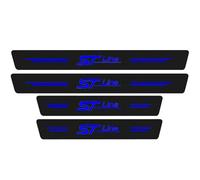 JYMLOV 4 Piezas Película Protectora para Umbral de Puerta de Coche para Fo-rd Focus Fiesta ST Line, Pegatina de Decoración para Estribos de Fibra de Carbono de contra Arañazos,ST Line Blue