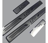 JYMLOV 4 Piezas Protective de Umbral de Puerta de Coche para Hyun-dai i20 Accesorios, Acero Inoxidable Antideslizante Antiarañazos Sticker,Silver