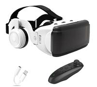 JYMYGS Gafas de Realidad Virtual, 3D VR Gafas con Controlador Bluetooth para Juegos Visión Panorámico VR Glasses para iPhone 13 Pro Max/13 Pro/13/12/11, para Samsung Galaxy S21, Huawei, Xiaomi