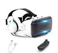 JYMYGS Gafas de Realidad Virtual, 3D VR Gafas con Controlador Bluetooth para Juegos Visión Panorámico VR Glasses para iPhone 13 Pro Max/13 Pro/13/12/11, para Samsung Galaxy S21, Huawei, Xiaomi