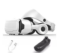 JYMYGS Gafas de Realidad Virtual, 3D VR Gafas con Controlador Bluetooth para Juegos Visión Panorámico VR Glasses para iPhone 13 Pro Max/13 Pro/13/12/11, para Samsung Galaxy S21, Huawei, Xiaomi