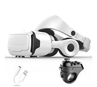 JYMYGS Gafas de Realidad Virtual, 3D VR Gafas con Controlador Bluetooth para Juegos Visión Panorámico VR Glasses para iPhone 13 Pro Max/13 Pro/13/12/11, para Samsung Galaxy S21, Huawei, Xiaomi