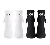 JYNVO 2 Pares de Calcetines magnéticos divertidos, calcetines 3d mano en la mano para mujeres hombres, par unisex divertido con las manos, calcetines para pareja